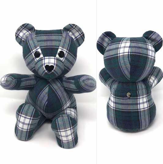 Memory bear Made from a Plaid Shirt