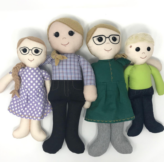 custom doll family two moms two kids
