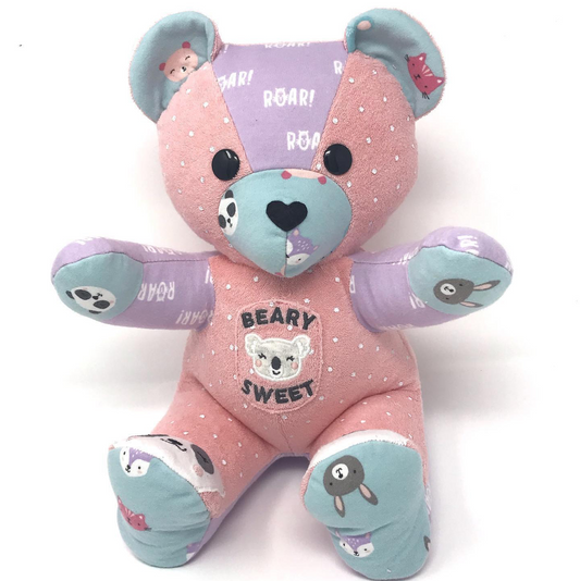 patchwork baby clothes teddy bear