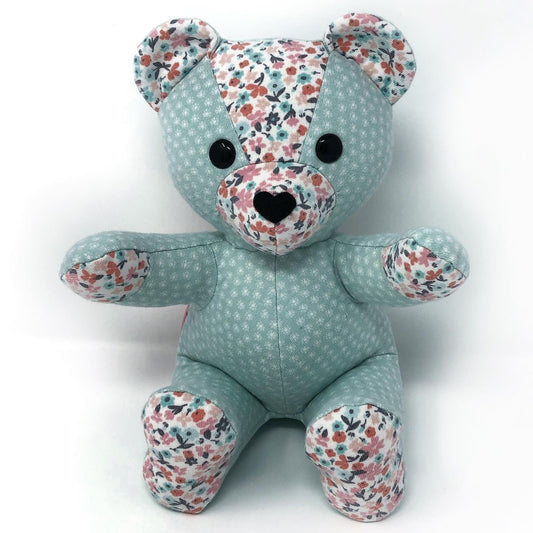 teddy bear from baby clothes