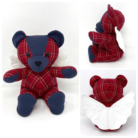 memory angel bear made from shirts