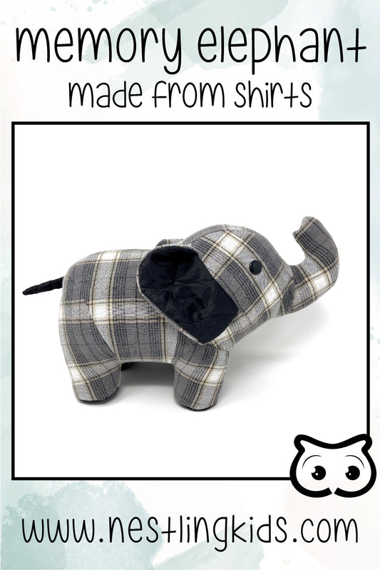 memory elephant made from shirts