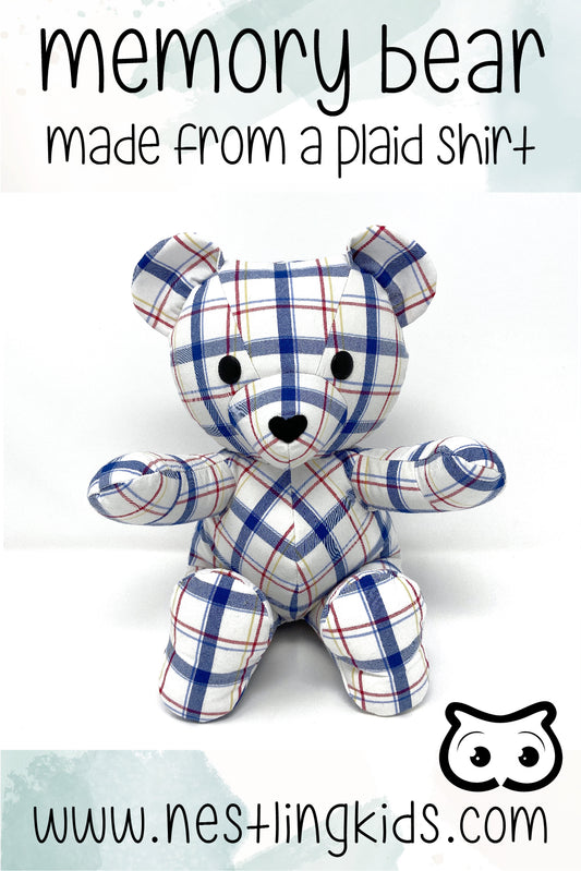 plaid shirt memory bear