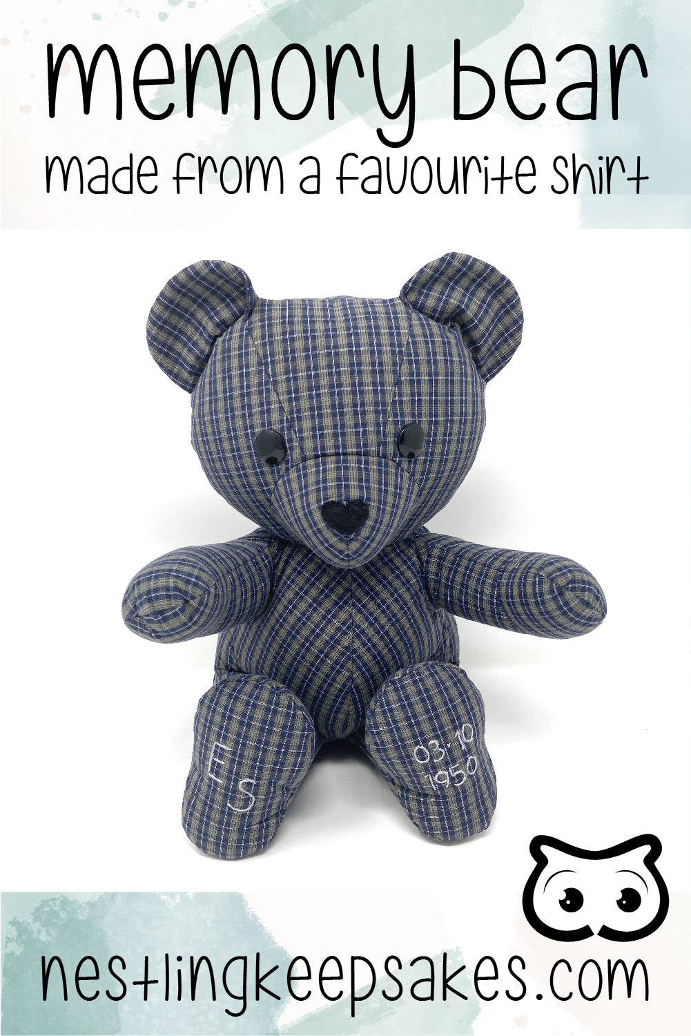Memory Bear made from a Favourite Shirt – Nestling Keepsakes