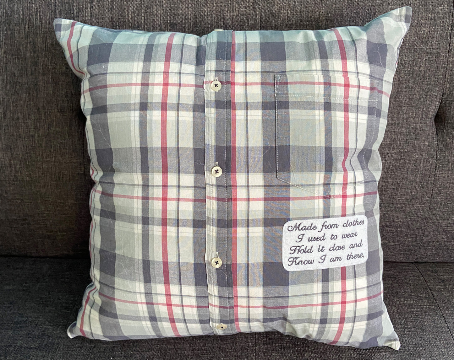 memory pillow made from a shirt