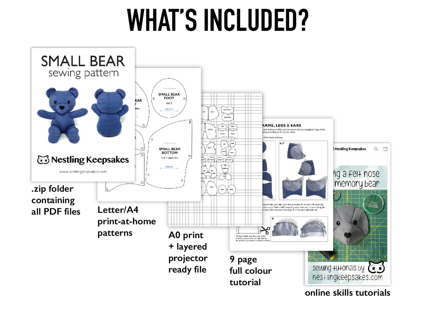 DIGITAL Memory Bear Teddy Sewing Pattern SMALL 8.5” - INSTANT DOWNLOAD