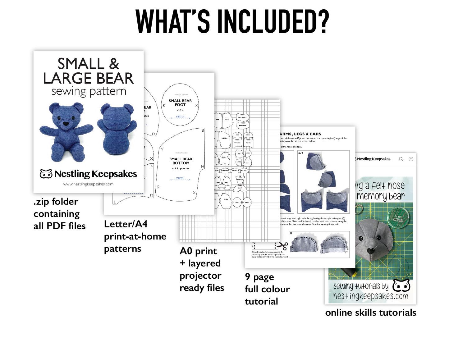 DIGITAL Memory Bear Teddy Sewing Patterns 8.5” and 11” - INSTANT DOWNLOAD