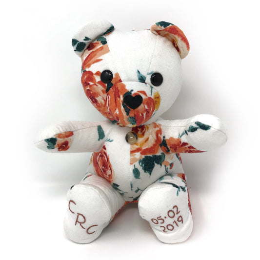 floral memorial teddy bear