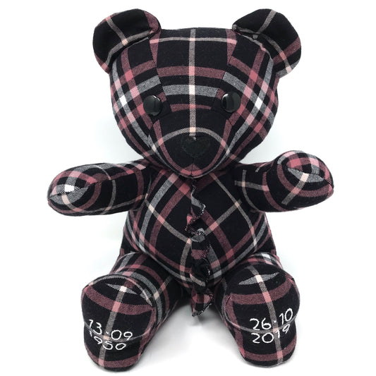 plaid flannel memorial teddy bear