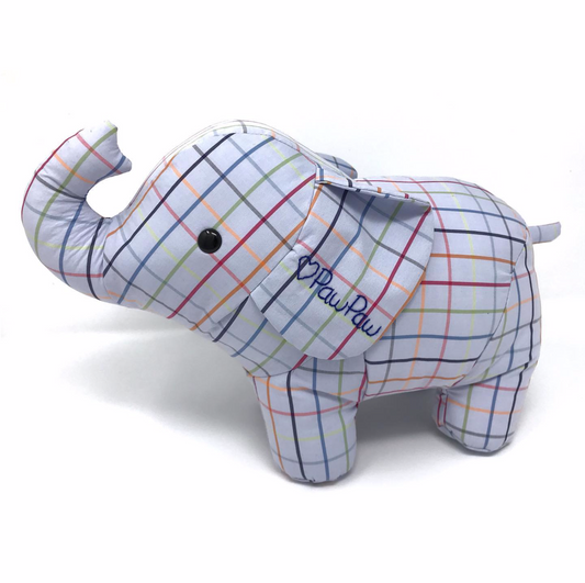 Memorial Elephant Stuffed Animal Made from a Shirt