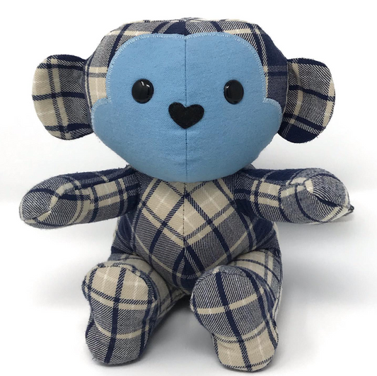 Memory Monkey Made from a Man's Flannel Shirt