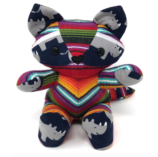 mexican blanket striped keepsake raccoon stuffed animal