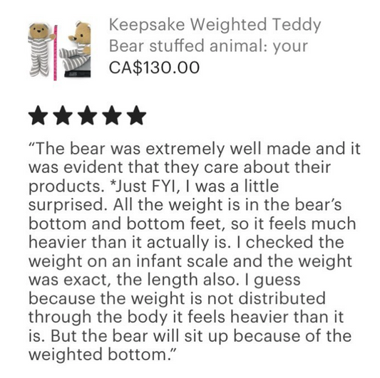 keepsake birth weighted bear