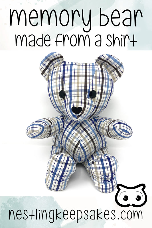 classic memory bear made from a shirt
