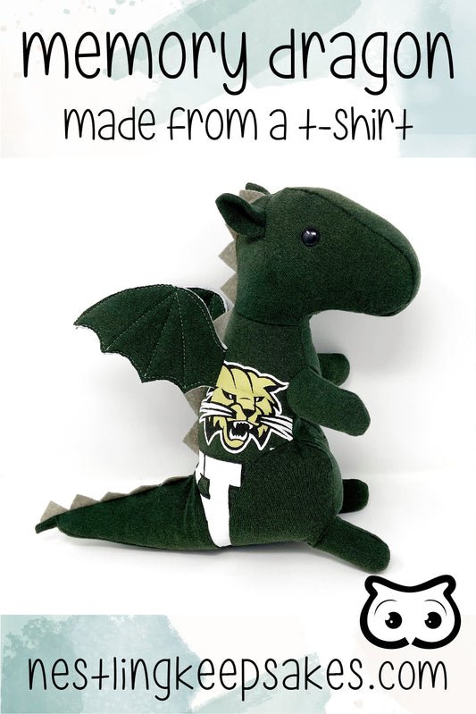 memory dragon made from a bobcats shirt