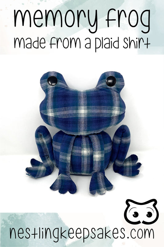 memory frog made from a shirt