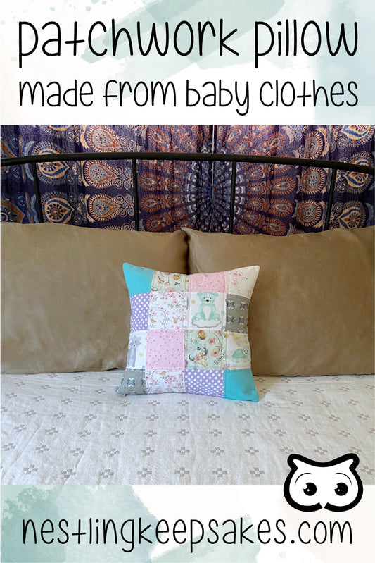 baby clothes patchwork memory pillow