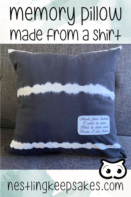 memory pillow made from a shirt