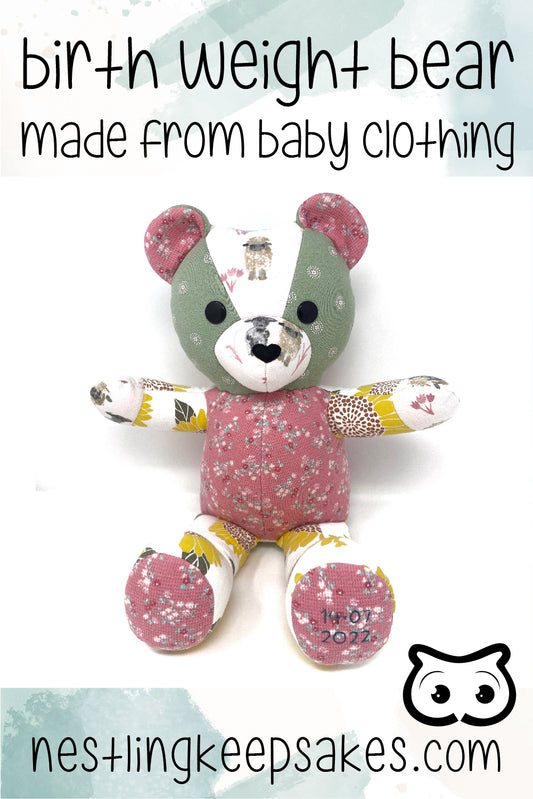 baby clothes birth weight memory bear