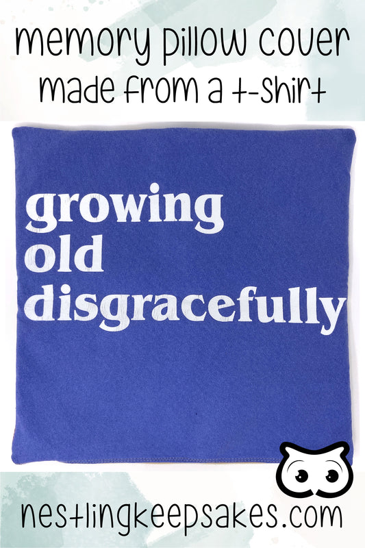 memory pillow made from a funny tshirt
