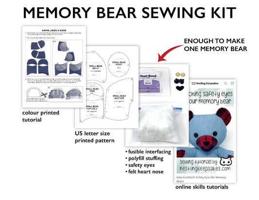 Memory Bear Sewing Kit - SMALL 8.5"