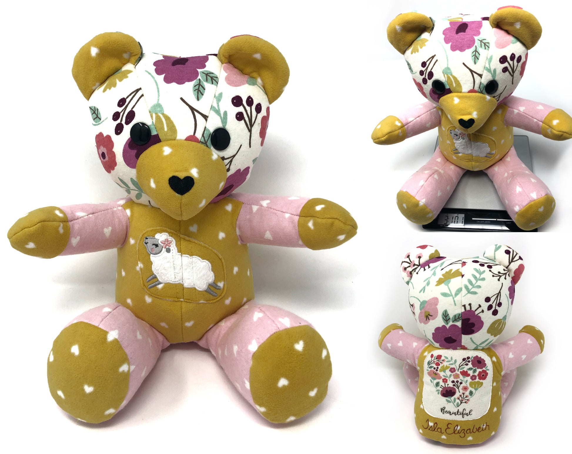 Keepsake Birth Weight Teddy Bear Stuffed Animal Weighted Memory Bear –  Nestling Keepsakes